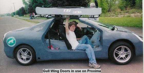 Gull-wing doors in use